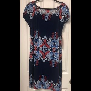 NWT Sunny Leigh SS Red White & Blue Dress Large